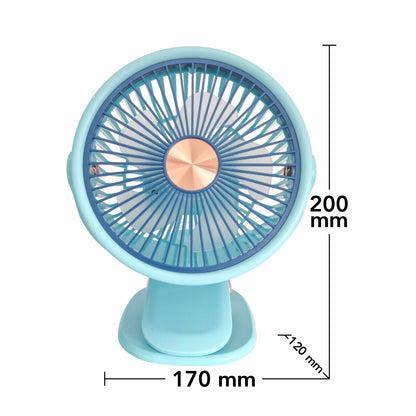 Ventilator, alimentare USB, Naimeed D5884, Turcoaz, 170x200x120mm