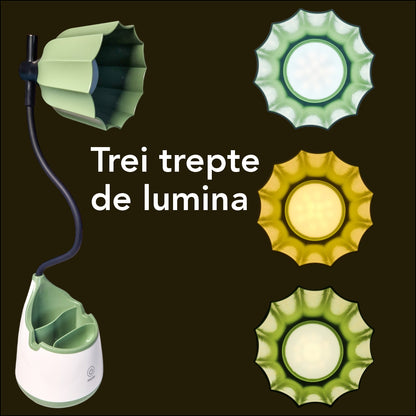 Veioza cu lumina LED, Naimeed D5889, Verde, cu touch, incarcare USB telefon  105x470x105mm