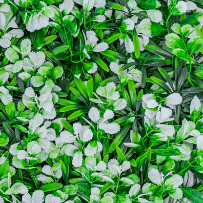 Panou din plante artificiale, cu frunze, Naimeed D5895, Alb-Verde, 600x400mm