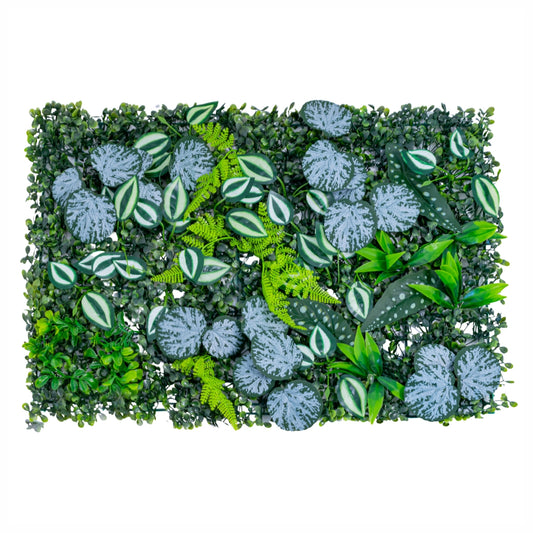 Panou din plante artificiale, cu frunze, Naimeed D5897, Verde Multicolor, 600x400mm