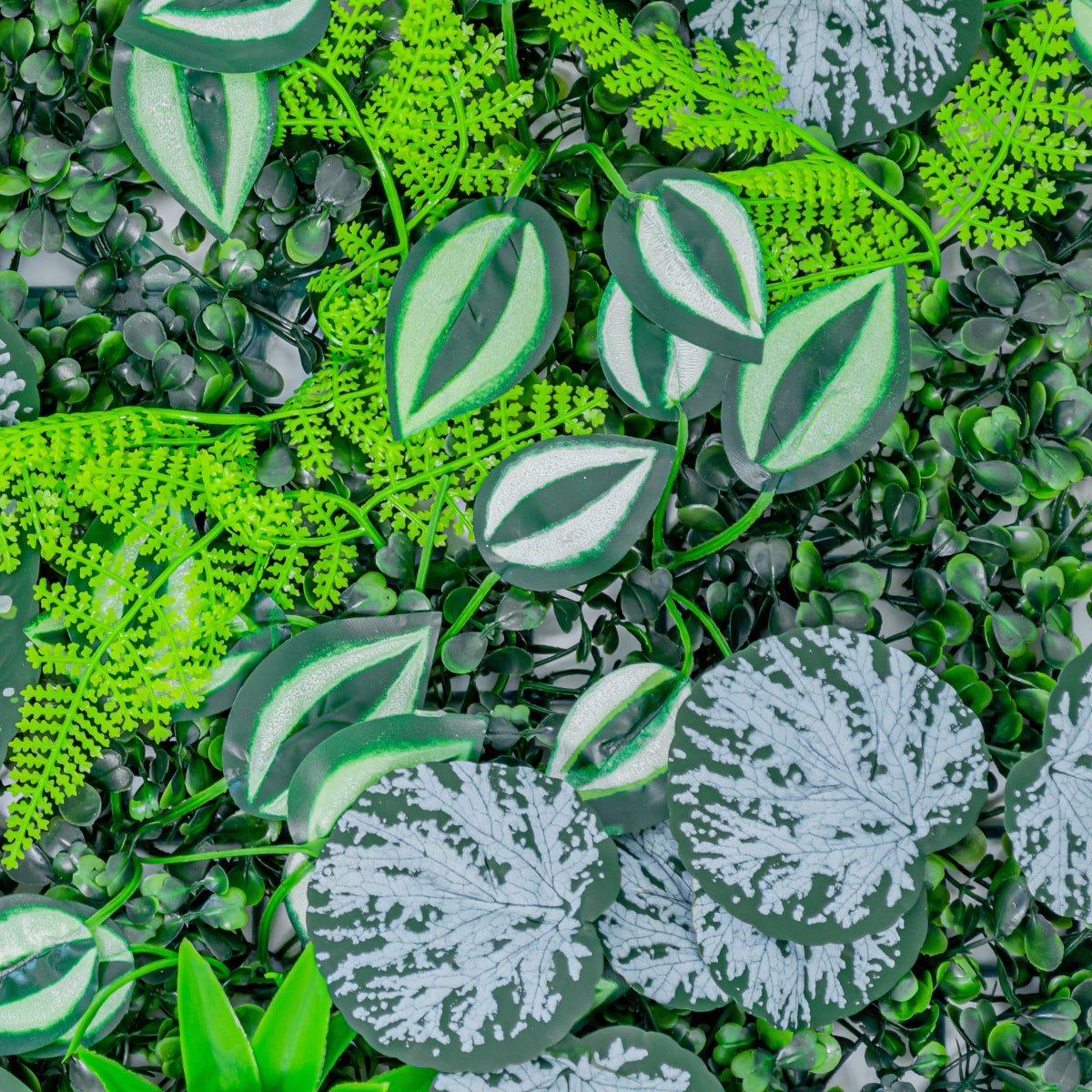 Panou din plante artificiale, cu frunze, Naimeed D5897, Verde Multicolor, 600x400mm