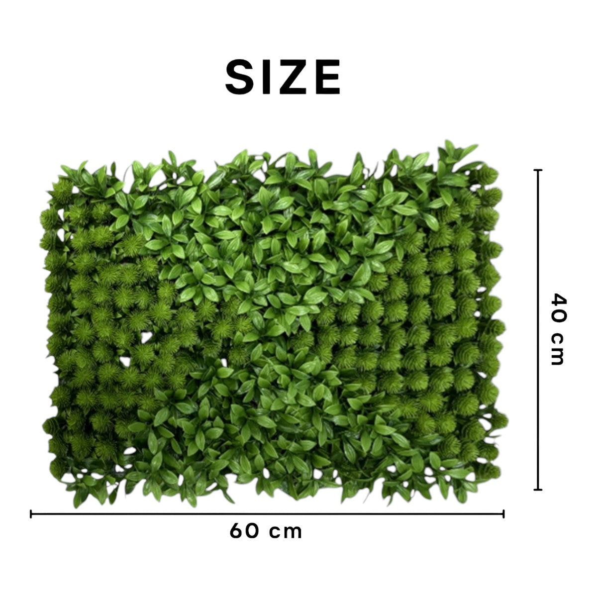 Panou din plante artificiale, cu frunze, Naimeed D5899, Verde, 600x400mm
