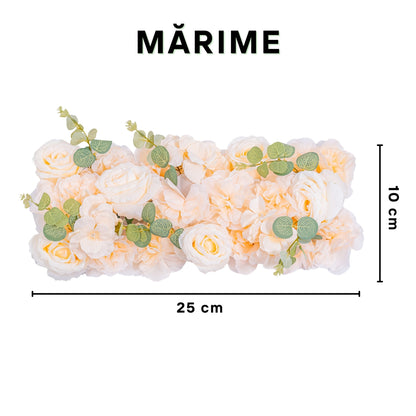 Panou din plante artificiale cu flori, Naimeed D5906, Roz Deschis, 250x100mm