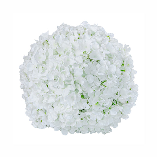 Sfera din plante artificiale, cu flori, Naimeed D5923, Alb, 150mm