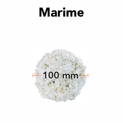 Sfera din plante artificiale, cu flori, Naimeed D5930, Alb, 100mm