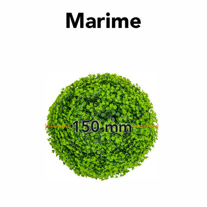 Sfera din plante artificiale, cu flori, Naimeed D5937, Verde Inchis, 150mm