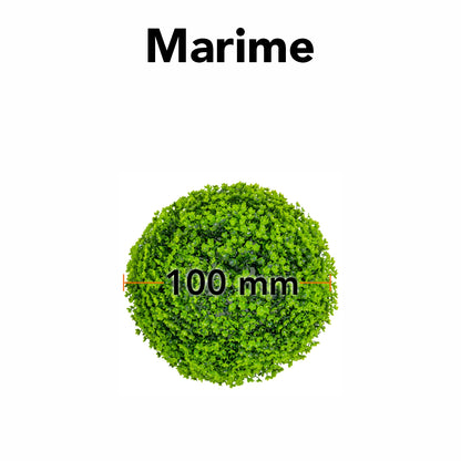 Sfera din plante artificiale, cu flori, Naimeed D5938, Verde Inchis, 100mm
