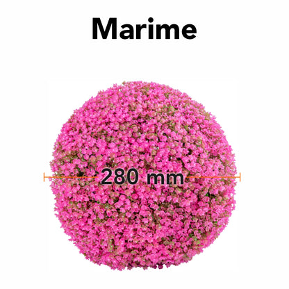 Sfera din plante artificiale, cu flori, Naimeed D5939, Roz Inchis, 280mm