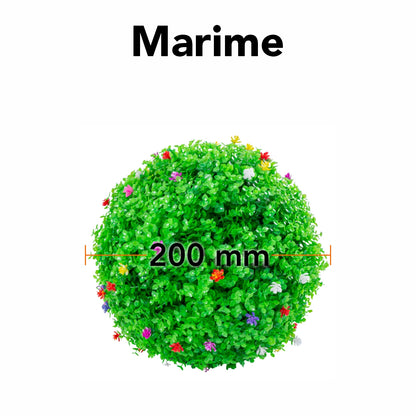 Sfera din plante artificiale, cu flori, Naimeed D5944, Verzui, 200mm