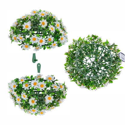 Sfera din plante artificiale, cu flori, Naimeed D5947, Vernil, 280mm