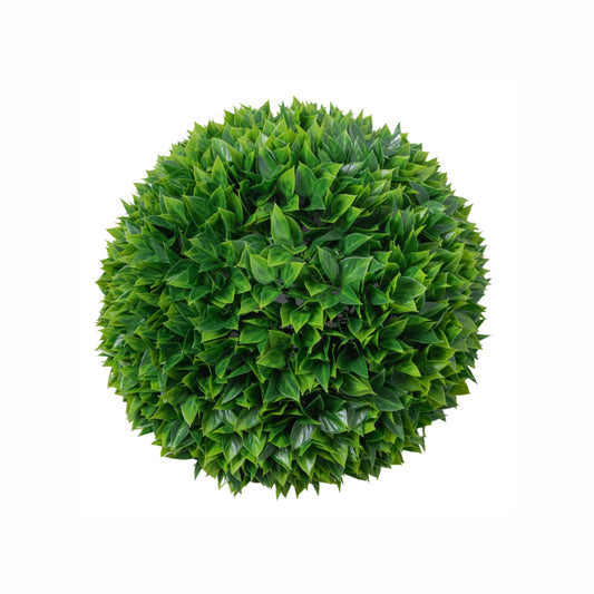 Sfera din plante artificiale, cu flori, Naimeed D5954, Verde intens, 100mm