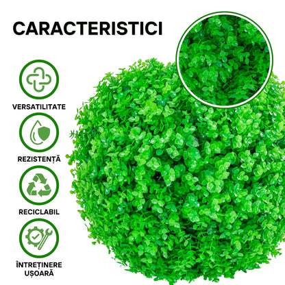 Sfera din plante artificiale, Naimeed D5956, Verde, 200mm