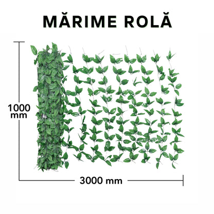 Plasa gard, frunze artificiale, Naimeed D5959, paravan pentru balcon, terasa si gard, Verde, 1000x3000mm