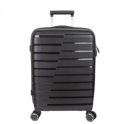 Troler voiaj Mare L, StowAway, Naimeed D5962, 4 roti duble 360 grade detasabile , PP, inchidere cifru, Negru, 44x26x61cm