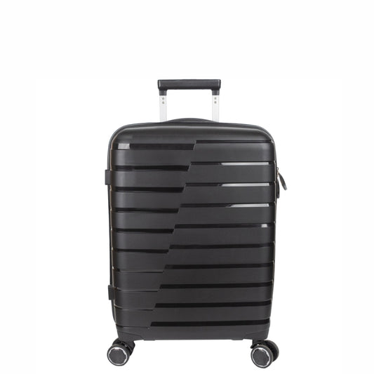 Troler voiaj Mic S, StowAway, Naimeed D5962, 4 roti duble 360 grade detasabile , PP, inchidere cifru, Negru, 37x20x48cm