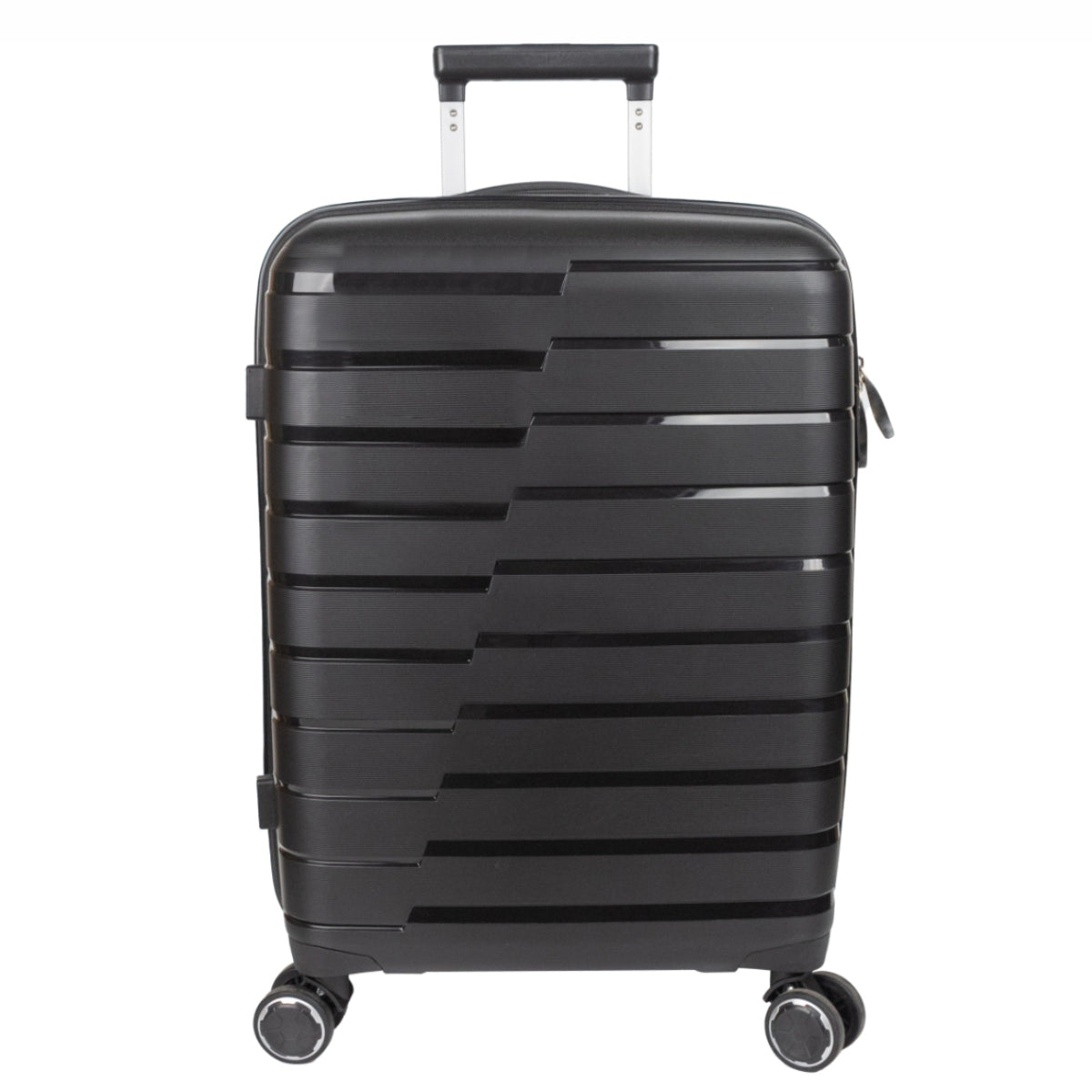 Troler voiaj Mare XL, StowAway, Naimeed D5962, 4 roti duble 360 grade detasabile , PP, inchidere cifru, Negru, 51x29.5x70cm