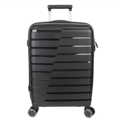 Troler voiaj Mare XL, StowAway, Naimeed D5962, 4 roti duble 360 grade detasabile , PP, inchidere cifru, Negru, 51x29.5x70cm
