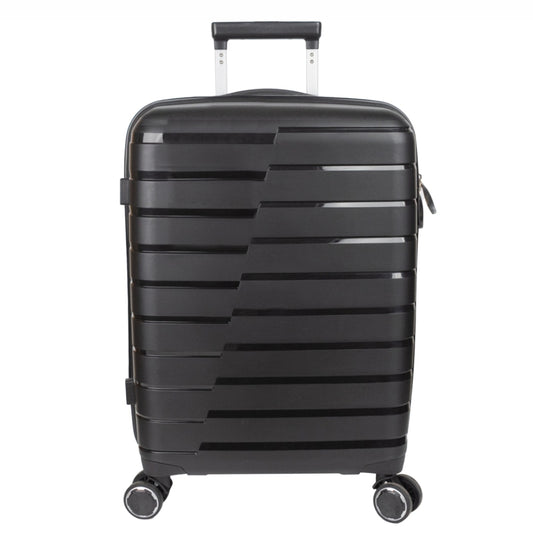 Troler voiaj Mare XL, StowAway, Naimeed D5962, 4 roti duble 360 grade detasabile , PP, inchidere cifru, Negru, 51x29.5x70cm