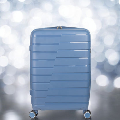 Troler voiaj Mare XL, StowAway, Naimeed D5963, 4 roti duble 360 grade detasabile , PP, inchidere cifru, Albastru, 51x29.5x70cm