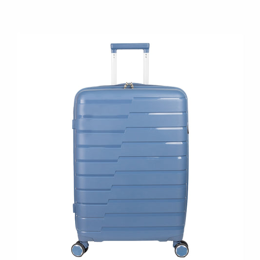 Troler voiaj Mic S, StowAway, Naimeed D5963, 4 roti duble 360 grade detasabile , PP, inchidere cifru, Albastru, 37x20x48cm
