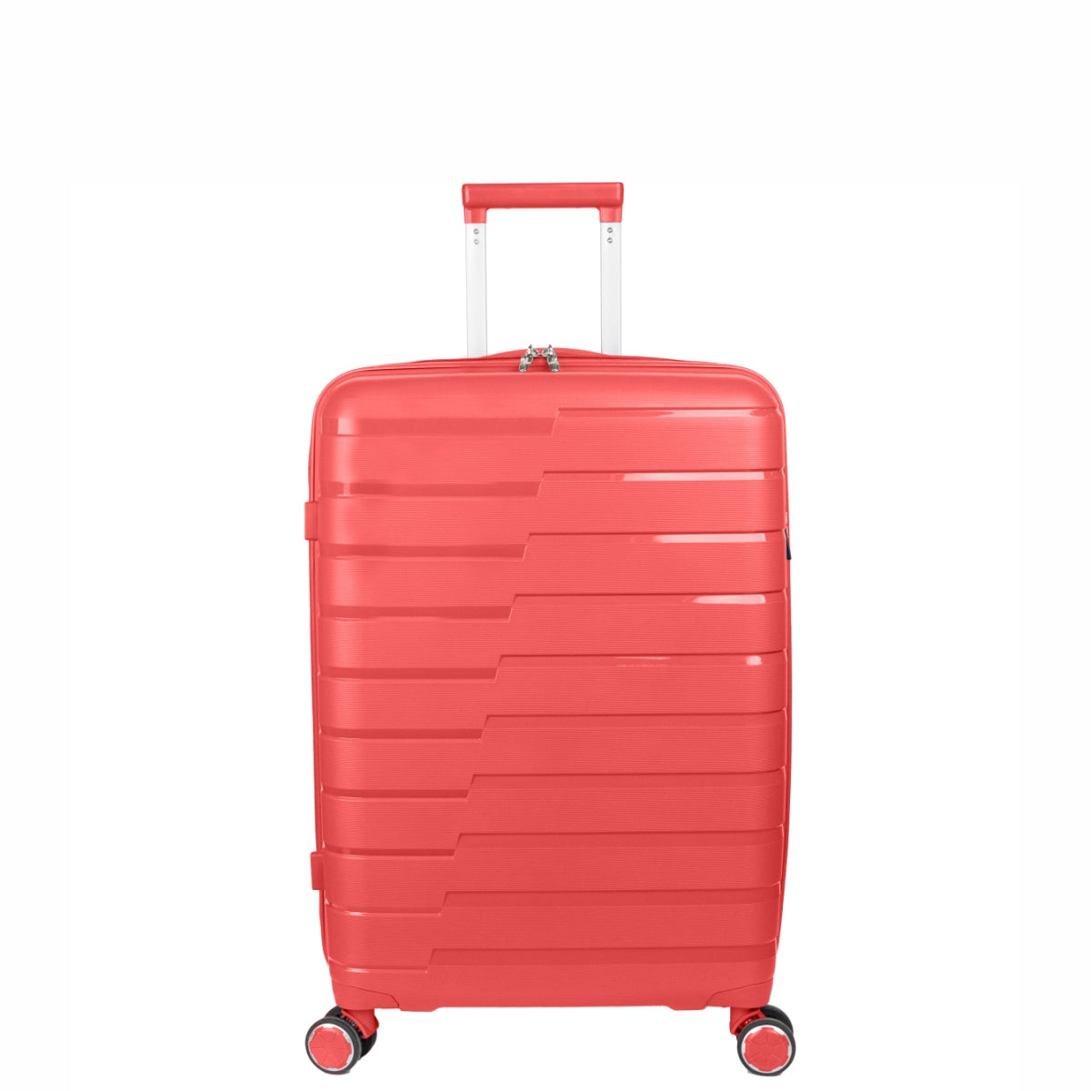 Troler voiaj Mic S, StowAway, Naimeed D5964, 4 roti duble 360 grade detasabile , PP, inchidere cifru, Rosu, 37x20x48cm