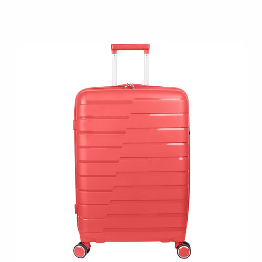 Troler voiaj Mic S, StowAway, Naimeed D5964, 4 roti duble 360 grade detasabile , PP, inchidere cifru, Rosu, 37x20x48cm
