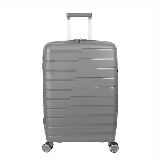 Troler voiaj Mare L, StowAway, Naimeed D5965, 4 roti duble 360 grade detasabile , PP, inchidere cifru, Gri, 44x26x61cm