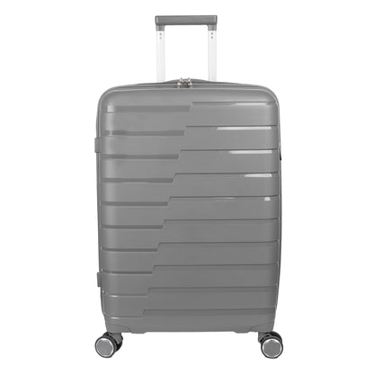 Troler voiaj Mare XL, StowAway, Naimeed D5965, 4 roti duble 360 grade detasabile , PP, inchidere cifru, Gri, 51x29.5x70cm