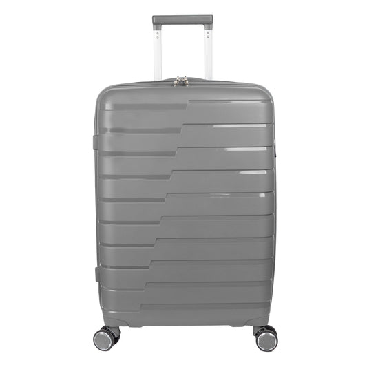 Troler voiaj Mare XL, StowAway, Naimeed D5965, 4 roti duble 360 grade detasabile , PP, inchidere cifru, Gri, 51x29.5x70cm