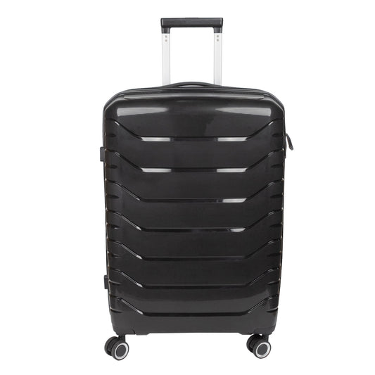 Troler voiaj Mare XL, StowAway, Naimeed D5966, 4 roti duble 360 grade detasabile , PP, inchidere cifru, Negru, 51x29.5x70cm