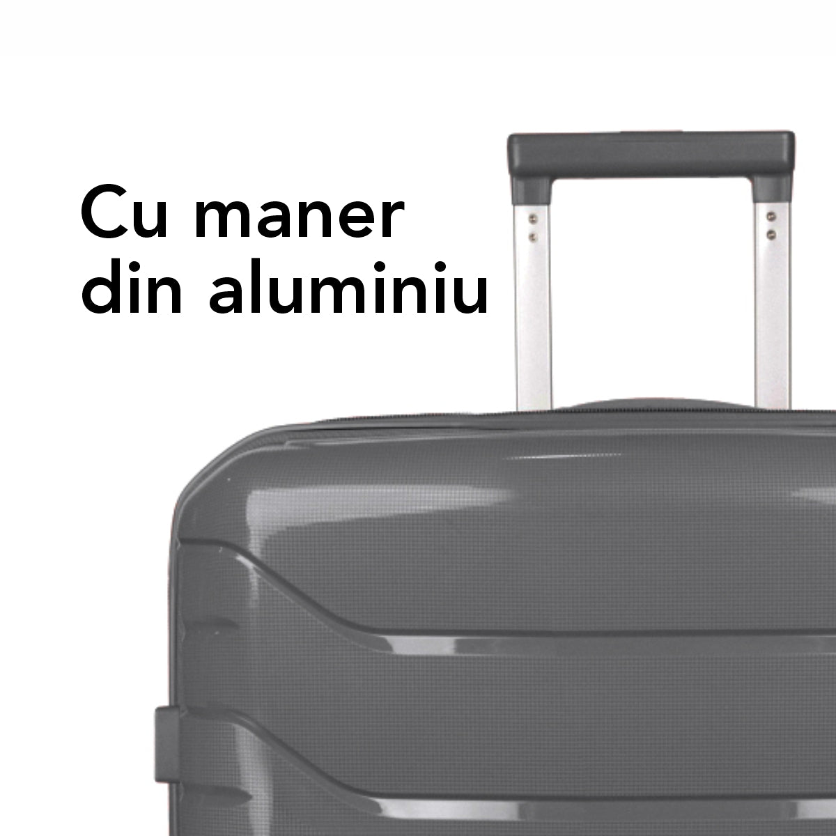 Troler voiaj Mare L, StowAway, Naimeed D5967, 4 roti duble 360 grade, PP, inchidere cifru, Gri, 44x26x61cm