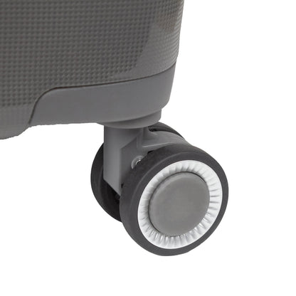 Troler voiaj Mediu M, StowAway, Naimeed D5967, 4 roti duble 360 grade, PP, inchidere cifru, Gri, 39x22x51cm