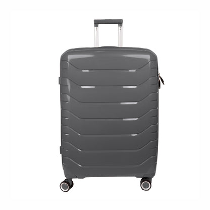 Troler voiaj Mediu M, StowAway, Naimeed D5967, 4 roti duble 360 grade, PP, inchidere cifru, Gri, 39x22x51cm