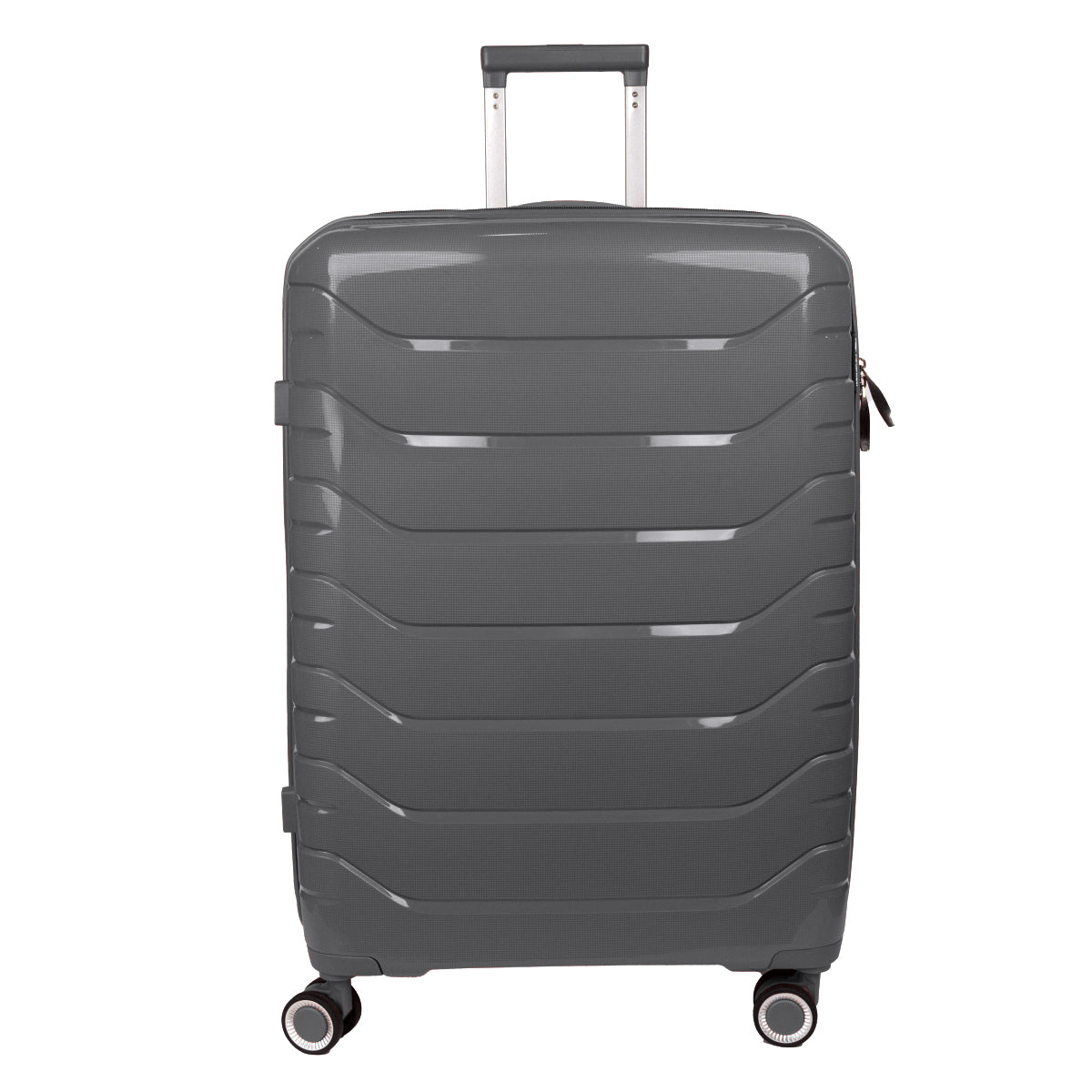 Troler voiaj Mare XL, StowAway, Naimeed D5967, 4 roti duble 360 grade, PP, inchidere cifru, Gri, 51x29.5x70cm