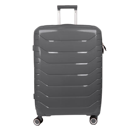 Troler voiaj Mare XL, StowAway, Naimeed D5967, 4 roti duble 360 grade, PP, inchidere cifru, Gri, 51x29.5x70cm
