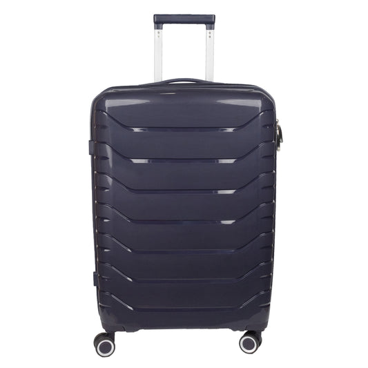 Troler voiaj Mare XL, StowAway, Naimeed D5968, 4 roti duble 360 grade detasabile , PP, inchidere cifru, Mov Inchis, 51x29.5x70cm