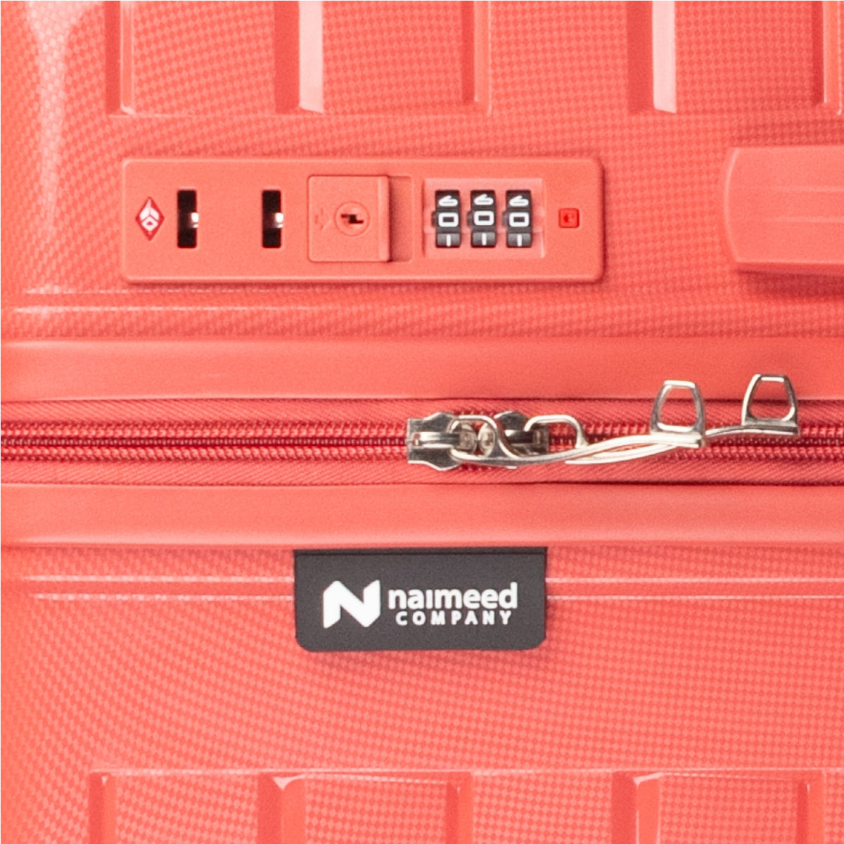 Troler voiaj Mare L, StowAway, Naimeed D5969, 4 roti duble 360 grade detasabile , PP, inchidere cifru, Rosu, 44x26x61cm