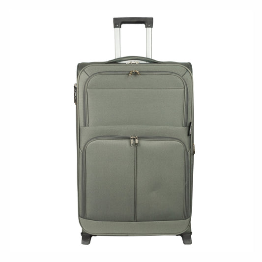 Troler voiaj Mare, Naimeed D5975, 2 roti, material textil, inchidere cifru, Kaki, 45x30x73cm