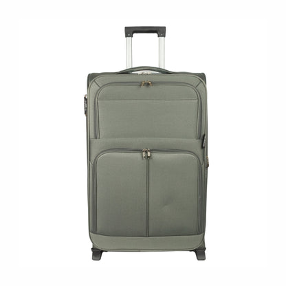 Troler voiaj Mediu, Naimeed D5975, 2 roti, material textil, inchidere cifru, Kaki, 40x28x63cm