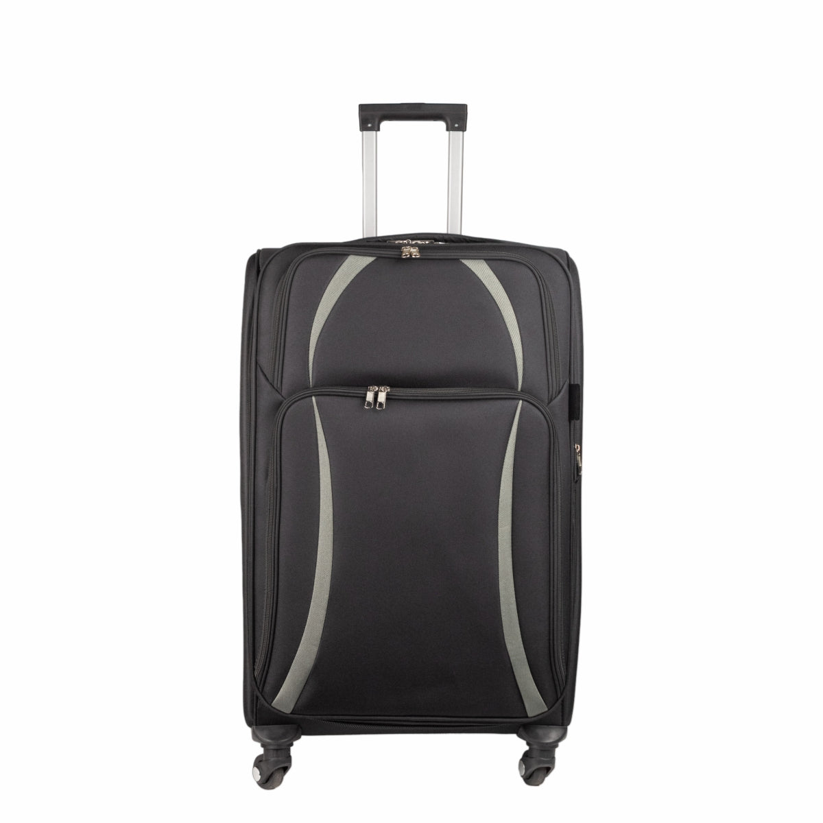 Troler voiaj Mic, Naimeed D5979, 4 roti, material textil, inchidere cifru, Negru, 35.5x26x52cm