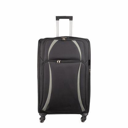 Troler voiaj Mic, Naimeed D5979, 4 roti, material textil, inchidere cifru, Negru, 35.5x26x52cm