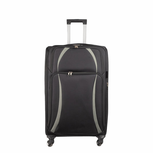 Troler voiaj Mic, Naimeed D5979, 4 roti, material textil, inchidere cifru, Negru, 35.5x26x52cm