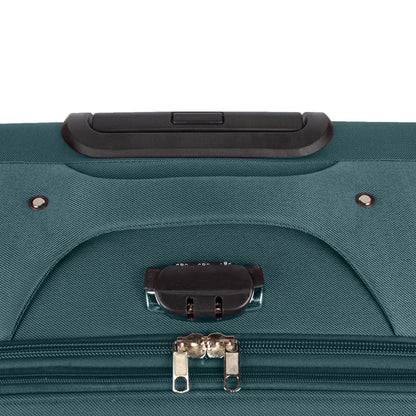 Troler voiaj Mic, Naimeed D5981, 4 roti, material textil, inchidere cifru, Verde, 35.5x26x52cm