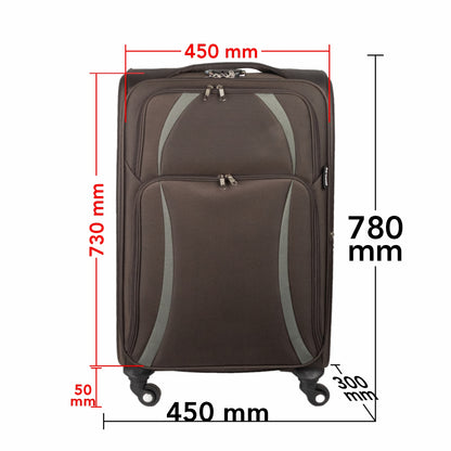 Troler voiaj Mare, Naimeed D5982, 4 roti, material textil, inchidere cifru, Maro, 45x30x73cm