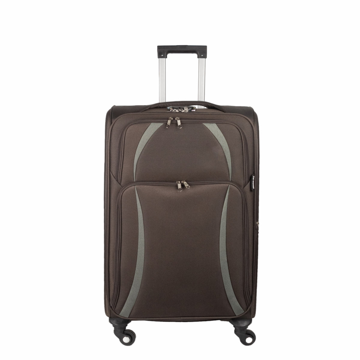 Troler voiaj Mic, Naimeed D5982, 4 roti, material textil, inchidere cifru, Maro, 35.5x26x52cm