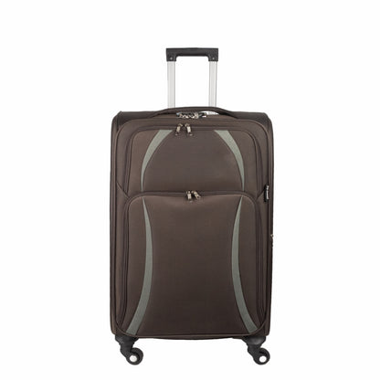 Troler voiaj Mic, Naimeed D5982, 4 roti, material textil, inchidere cifru, Maro, 35.5x26x52cm
