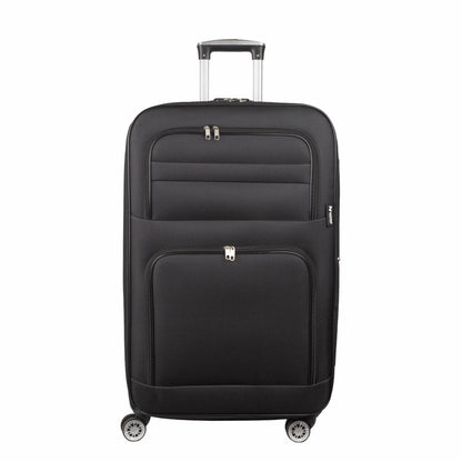 Troler voiaj Mediu, Naimeed D5992, 4 roti, material textil, inchidere cifru, Negru, 43x27x63cm