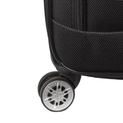 Troler voiaj Mic, Naimeed D5992, 4 roti, material textil, inchidere cifru, Negru, 37x24x55cm