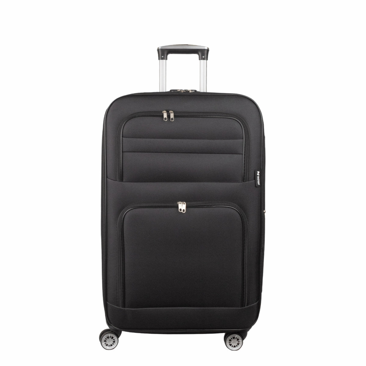 Troler voiaj Mic, Naimeed D5992, 4 roti, material textil, inchidere cifru, Negru, 37x24x55cm