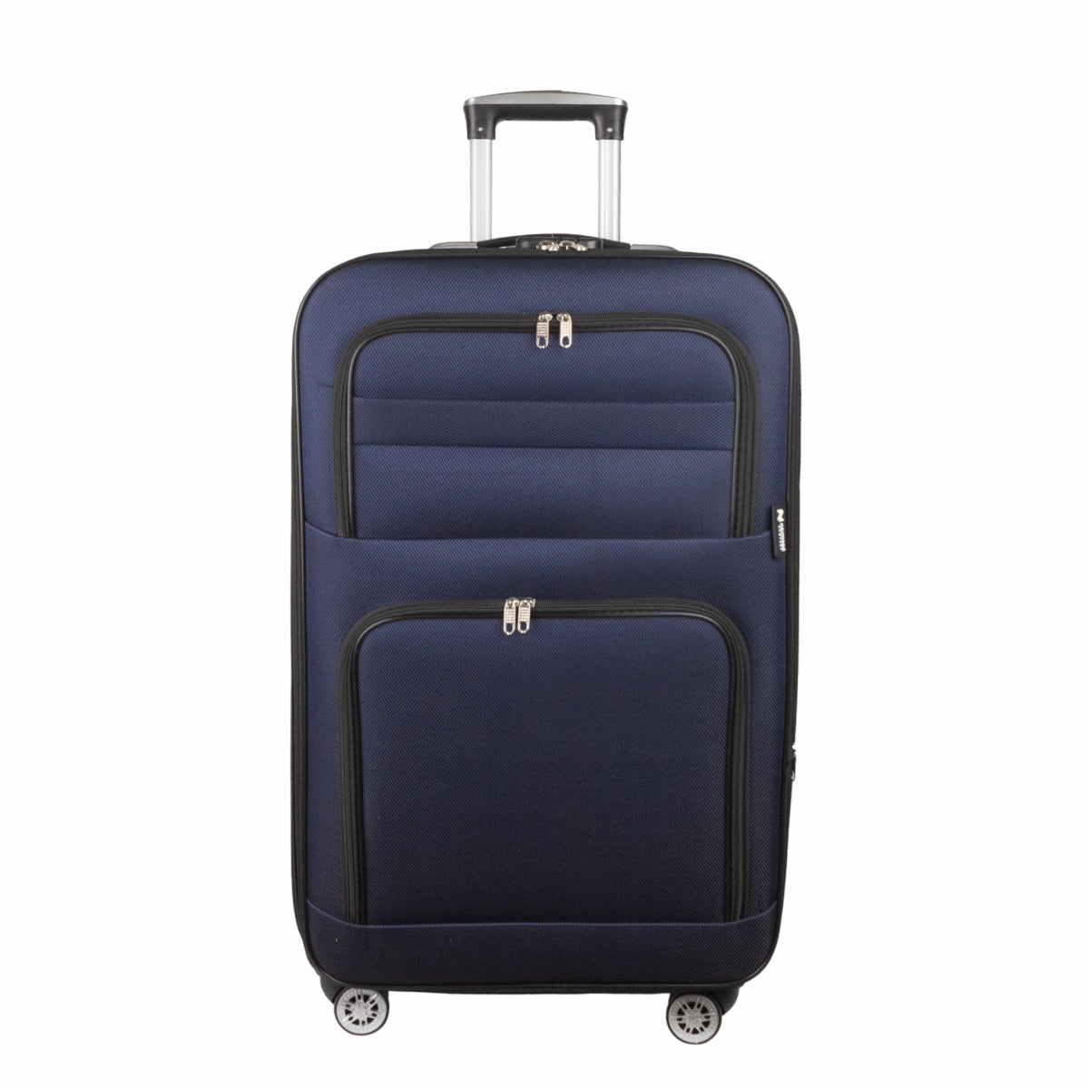 Troler voiaj Mediu, Naimeed D5993, 4 roti, material textil, inchidere cifru, Albastru, 43x27x63cm